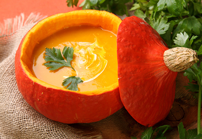 Pumpkin, carrots and ginger soup