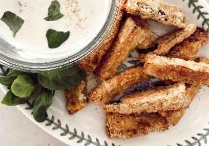 Spicy zucchini baked fries